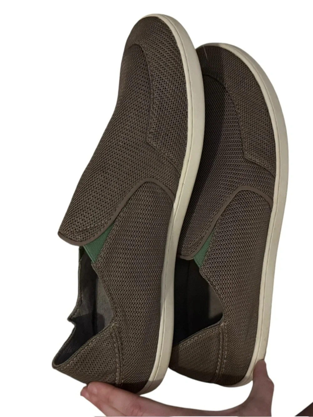 OluKai Men's Nohea Mesh Slip-On Loafers in Dark Shadow Size 13